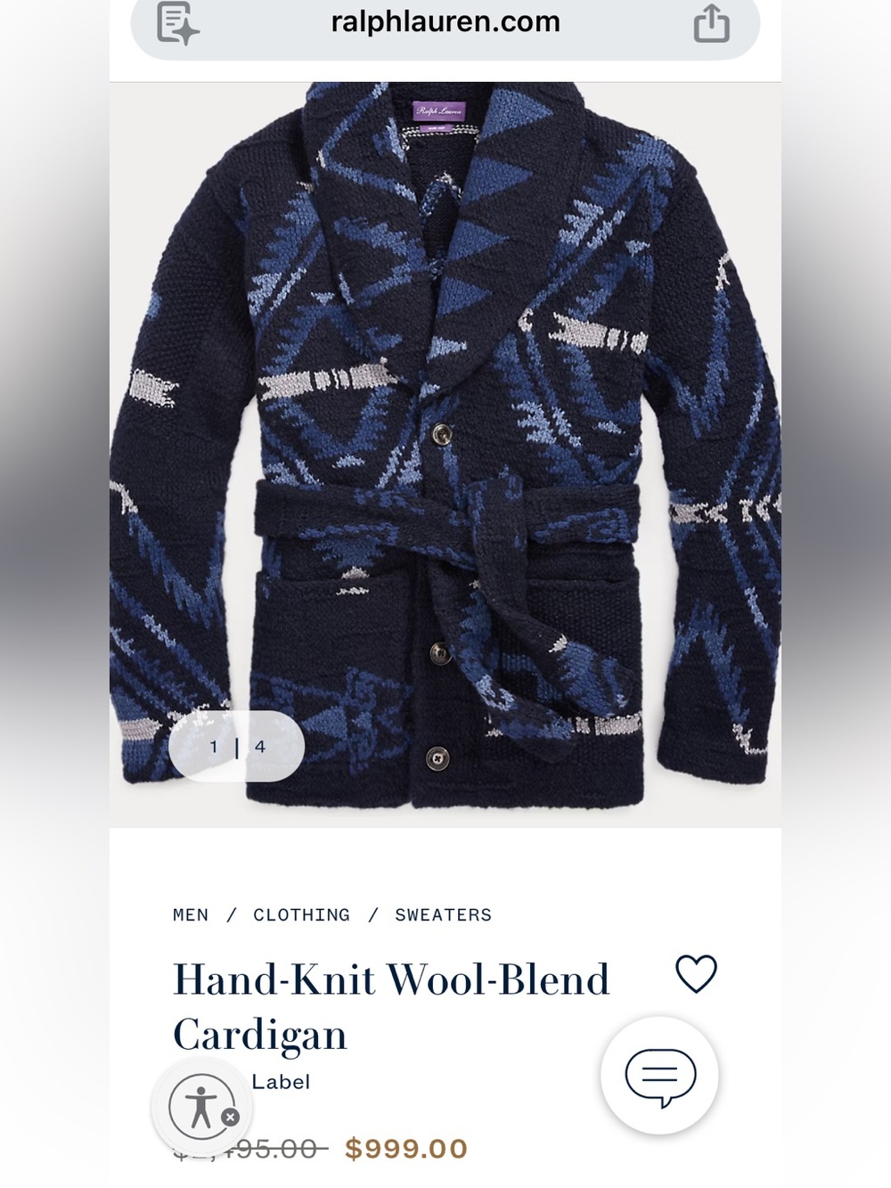 Southwestern Ralph Lauren vibes Knit Belted blanket Sweater Coat by Woman within